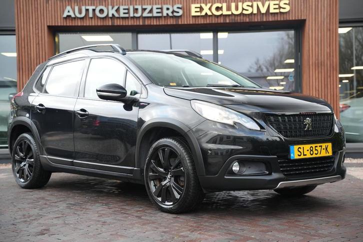Peugeot 2008 1.2 PureTech GT-line Black on black Panoramadak, Auto's, Peugeot, Bedrijf, Te koop, ABS, Achteruitrijcamera, Airbags