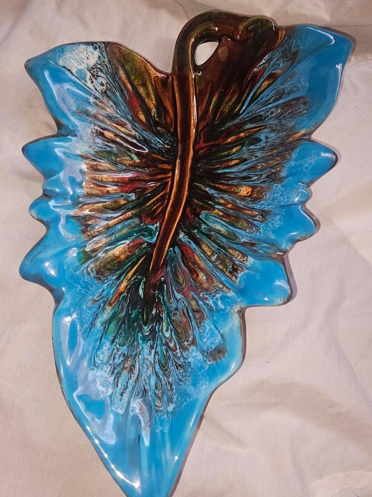 Vintage Vallauris Bladschotel - Jaren '50 Keramiek, Antiek en Kunst, Antiek | Keramiek en Aardewerk, Ophalen of Verzenden