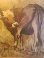 Schilderij met lieve koe / stier ?, Antiek en Kunst, Kunst | Schilderijen | Klassiek, Ophalen