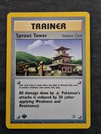 Vintage Pokémon #97/111 Sprout Tower – 1st Edition – LP, Ophalen of Verzenden, Gebruikt, Losse kaart