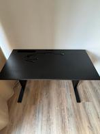 Ikea Mittzon Zwart bureau met kabelgoot, Ophalen, Zwart, Gebruikt, Hout