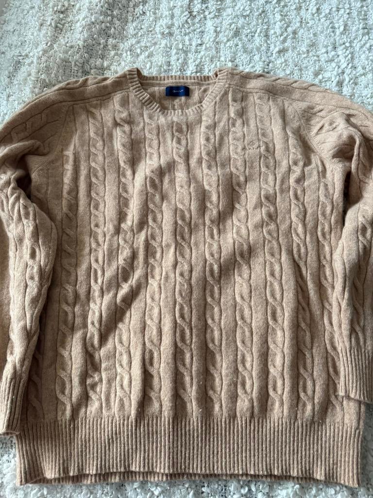 GANT wollen trui, crème L, Kleding | Heren, Truien en Vesten, Ophalen of Verzenden, Zo goed als nieuw, Maat 52/54 (L), Beige