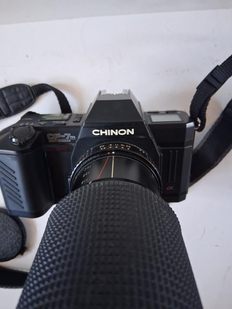 Chinon CP-7m Spiegelreflexcamera met Panagor Tele Zoom lens, Ophalen of Verzenden, Gebruikt, Spiegelreflex, Overige Merken