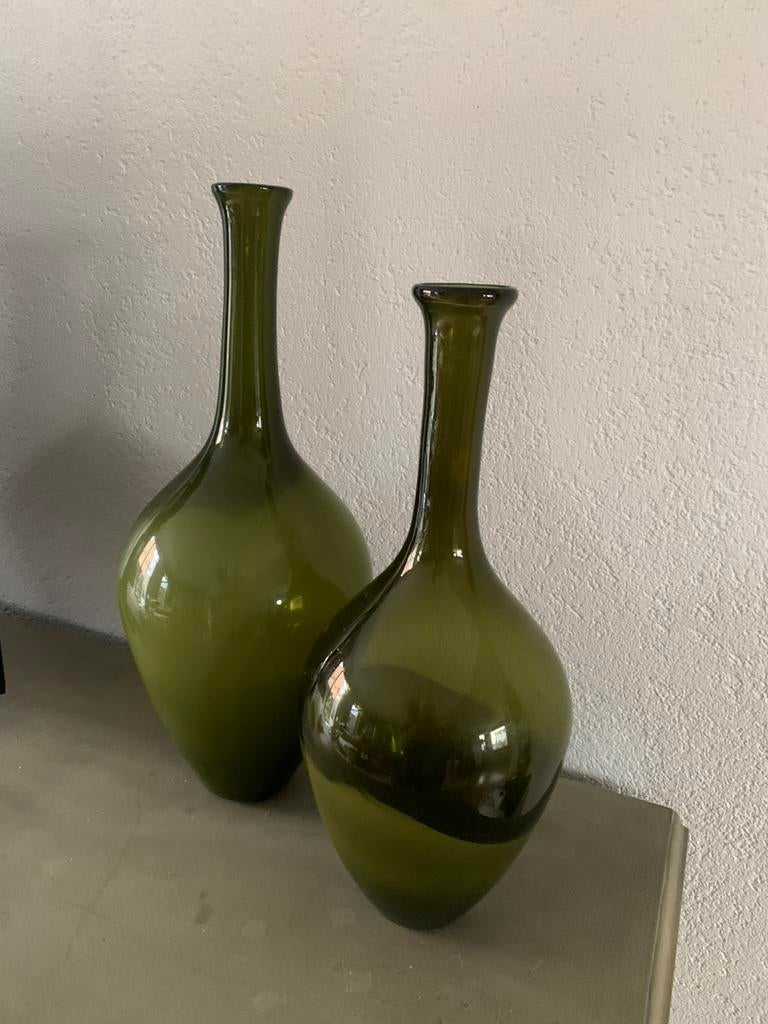 2 decoratieve hoge flesvazen., Huis en Inrichting, Woonaccessoires | Vazen, Ophalen of Verzenden, Zo goed als nieuw