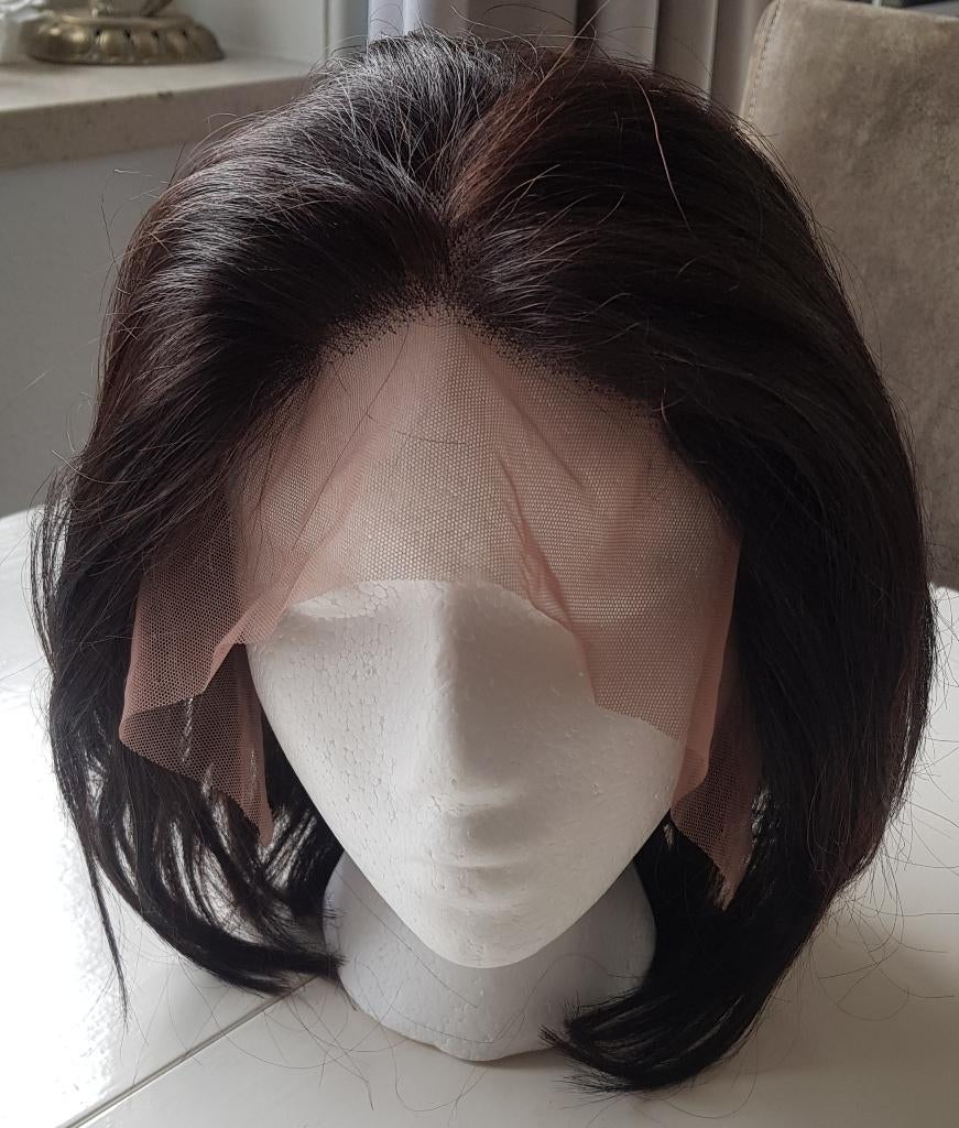 Nw, dames pruik, echt natuurlijk haar. 37 cm., Ophalen of Verzenden, Nieuw, Pruik of Haarverlenging