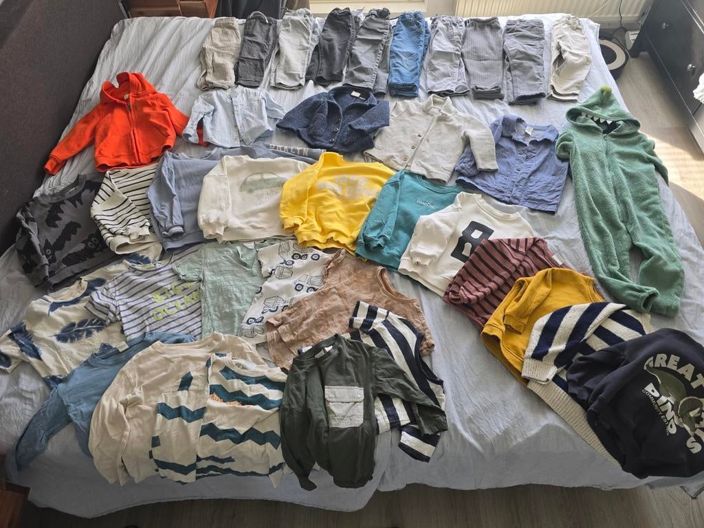 Kledingpakket jongen maat 86-98 (Zara, H&M, Hema) 37 st., Broek, Zara, H&M, Hema, Gebruikt, Ophalen of Verzenden