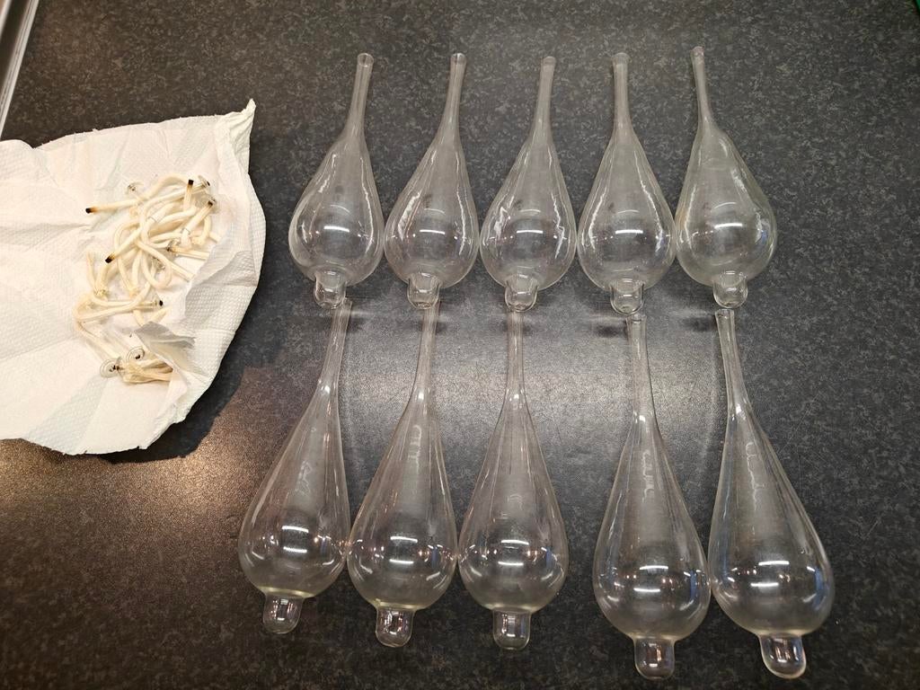 Oude Olielampen Met Lont - Set Van 10, Ophalen of Verzenden
