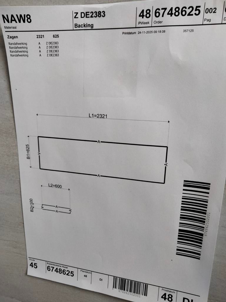 Achterwand keuken, Ophalen, 25 tot 50 cm, Minder dan 100 cm