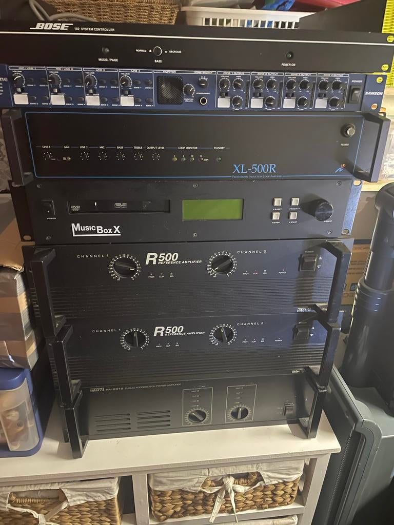 Diverse versterkers: Bose, Samson, MusicBoxX, InterM, Overige merken, Ophalen of Verzenden, 120 watt of meer, Gebruikt