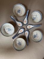 Chinese rijstkommetjes met lepels 5 stuks, Antiek en Kunst, Antiek | Porselein, Ophalen of Verzenden