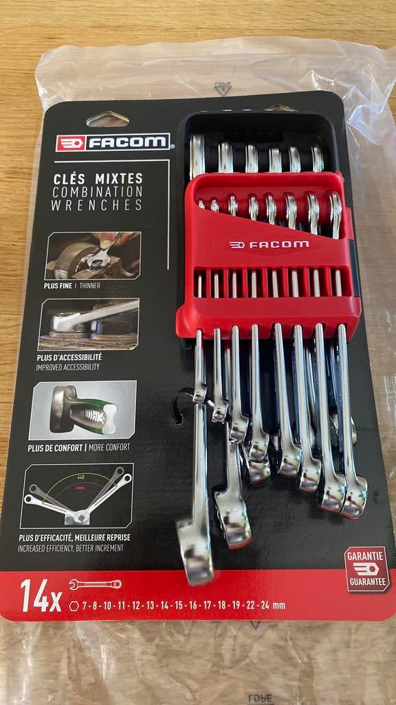 Facom 14 dlg. steekringsleutelset 7-24mm serie 440 nieuw!, Auto diversen, Autogereedschap, Ophalen of Verzenden, Zo goed als nieuw