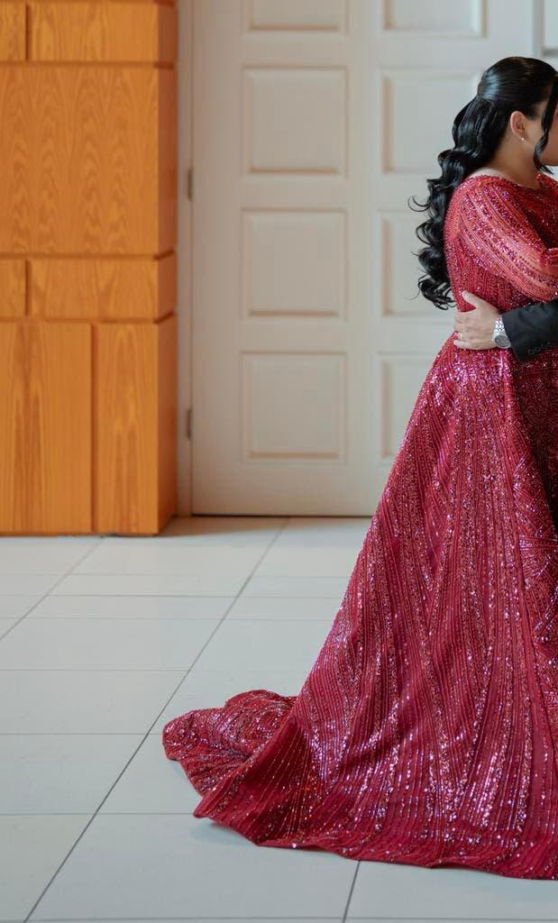 Prachtige Hennajurk/Galajurk met pailletten, Ophalen, Galajurk, Maat 46/48 (XL) of groter, Zo goed als nieuw