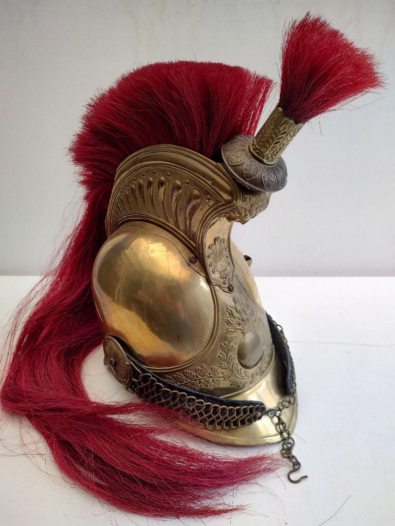 # 19 Franse Dragonder trompetter 1825/30 troep helm, Verzamelen, Verzenden, Landmacht, Overige gebieden, Helm of Baret