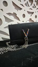 Valentino Bags Schoudertas Zwart met V-logo en strass, Sieraden, Tassen en Uiterlijk, Tassen | Schoudertassen, Ophalen, Gebruikt