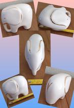 Olifantje wit & goud porselein, vintage gaaf beeldje 8,5 cm!, Antiek en Kunst, Antiek | Porselein, Ophalen of Verzenden