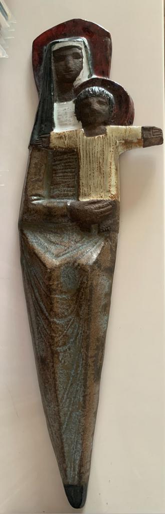Perignem plaquette xxl 48cm maria met kind vanderwege retro, Antiek en Kunst, Verzenden