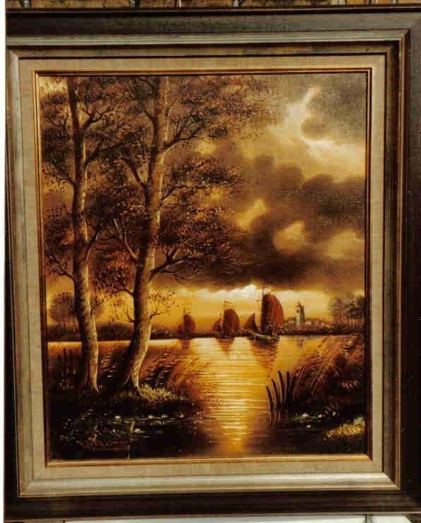 schilderij gesigneerd v.d. Velden, Antiek en Kunst, Kunst | Schilderijen | Klassiek, Ophalen of Verzenden