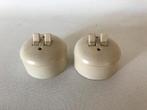 Art Deco Set van 2 witte bakelieten/melamine lichtschakelaar, Ophalen, Gebruikt, Art Deco