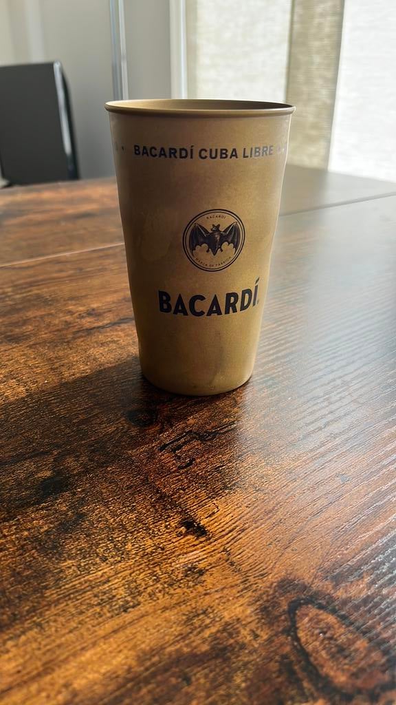 Gouden Bacardi Mixdrank Beker, Verzamelen, Merken en Reclamevoorwerpen, Ophalen, Nieuw, Gebruiksvoorwerp