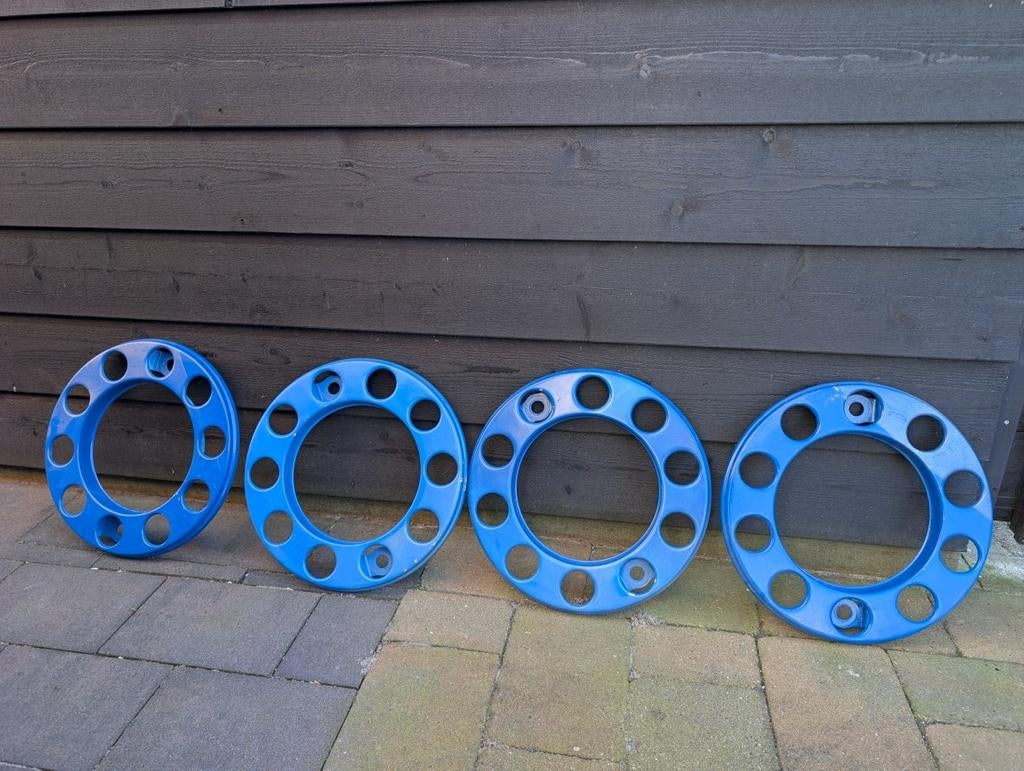 Set van 4 blauwe wielringen, Ophalen of Verzenden, Gebruikt