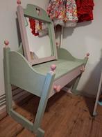 Stevige houten kaptafel met losse spiegel en grote lade, Ophalen, Stoel(en)