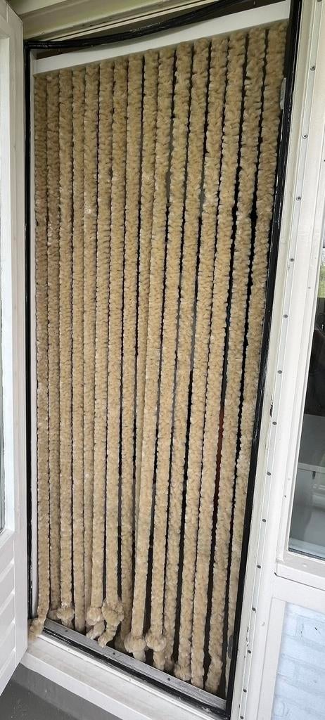 Vliegengordijn kattenstaart, Ophalen, 200 cm of meer, Beige, 50 tot 100 cm