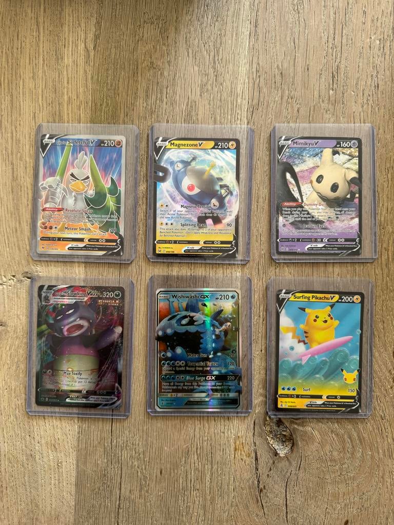 Zes zeldzame Pokémon kaarten te koop, Ophalen of Verzenden, Zo goed als nieuw, Meerdere kaarten, Foil
