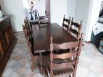 EETKAMER TAFEL MET 6 STOELEN  ., Ophalen, Gebruikt, 4 tot 6 stoelen