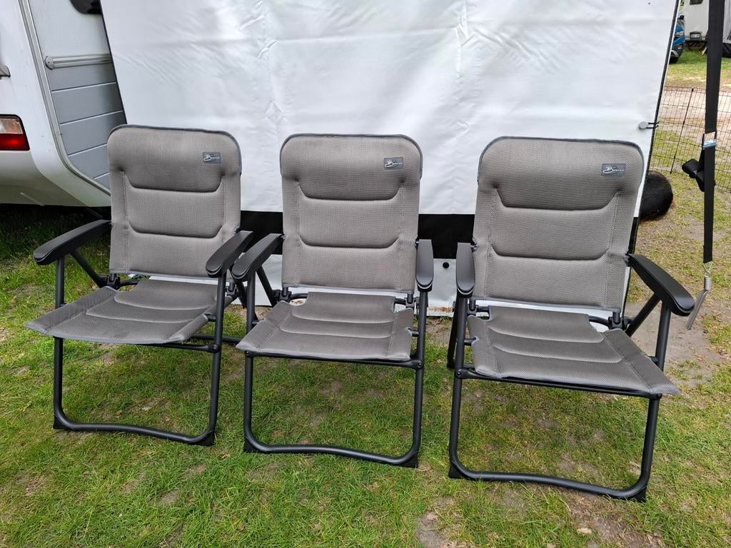 3 Bardani Navara 3D Comfort Campingstoelen (3 stuks), Caravans en Kamperen, Ophalen, Gebruikt, Campingstoel