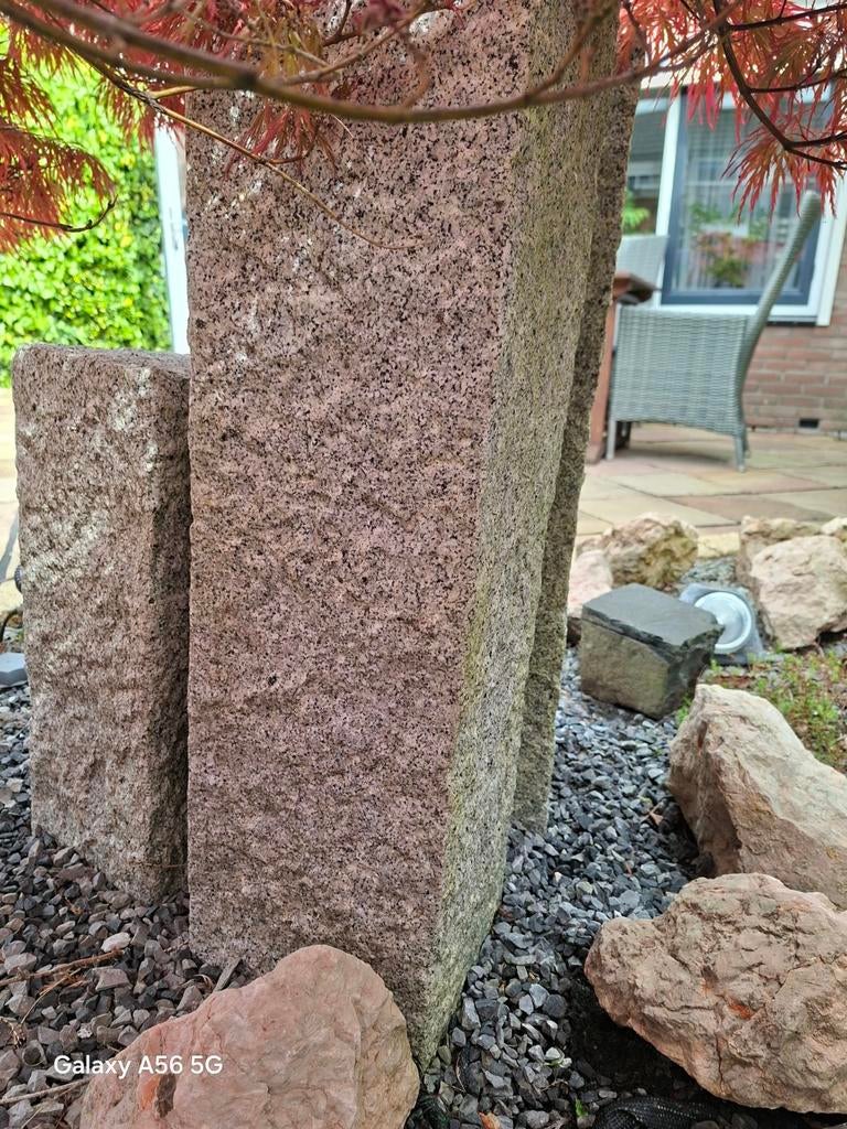 Granieten tuinzuilen - Decoratieve elementen, Steen, Gebruikt, Overige typen, Ophalen of Verzenden