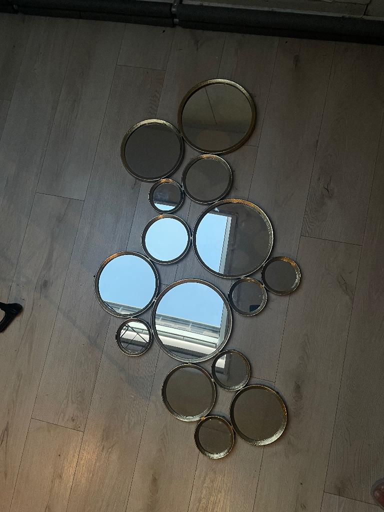 Ronde Spiegel, Ophalen, Rond, Zo goed als nieuw, 100 tot 125 cm