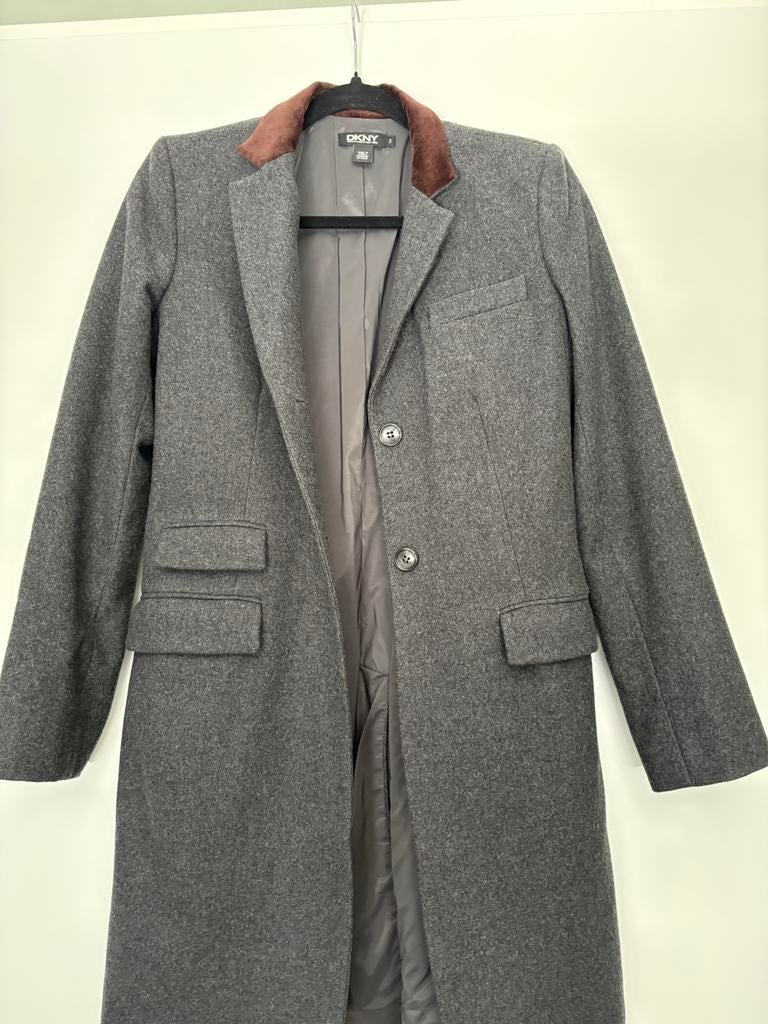 DKNY Wollen Tussenmantel maar 34 of 36 - Zo goed als nieuw, Kleding | Dames, Jassen | Winter, Ophalen of Verzenden, Zo goed als nieuw