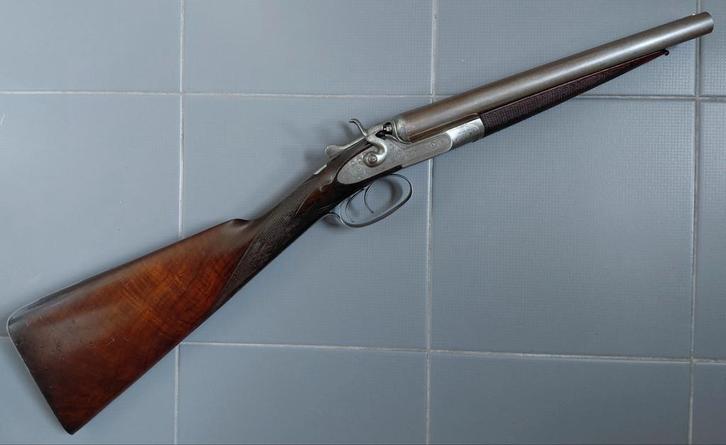 Antiek Brits toplever coach gun geweer kal 16 zwartkruit, Antiek en Kunst, Antiek | Overige Antiek, Ophalen of Verzenden