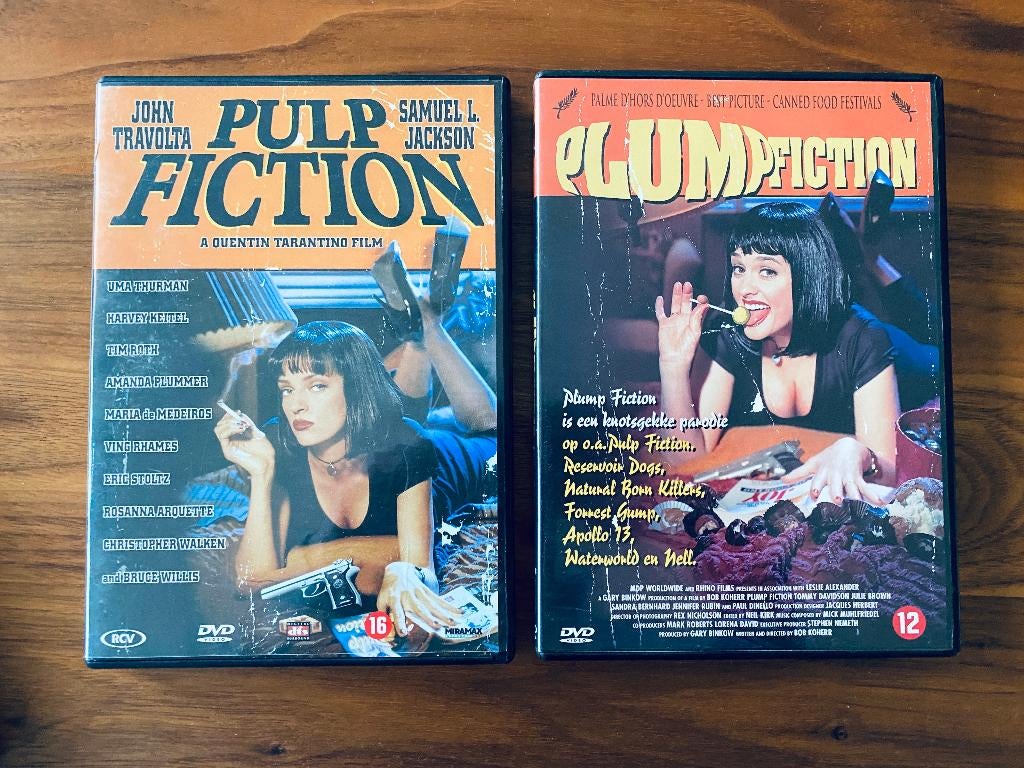 DVD Bundel: Pulp Fiction / Plump Fiction, Vanaf 16 jaar, Ophalen of Verzenden, Gebruikt, Actiekomedie