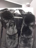Winterjas zwart met bontkraag, Kleding | Dames, Ophalen, Zo goed als nieuw, Maat 42/44 (L), Zwart