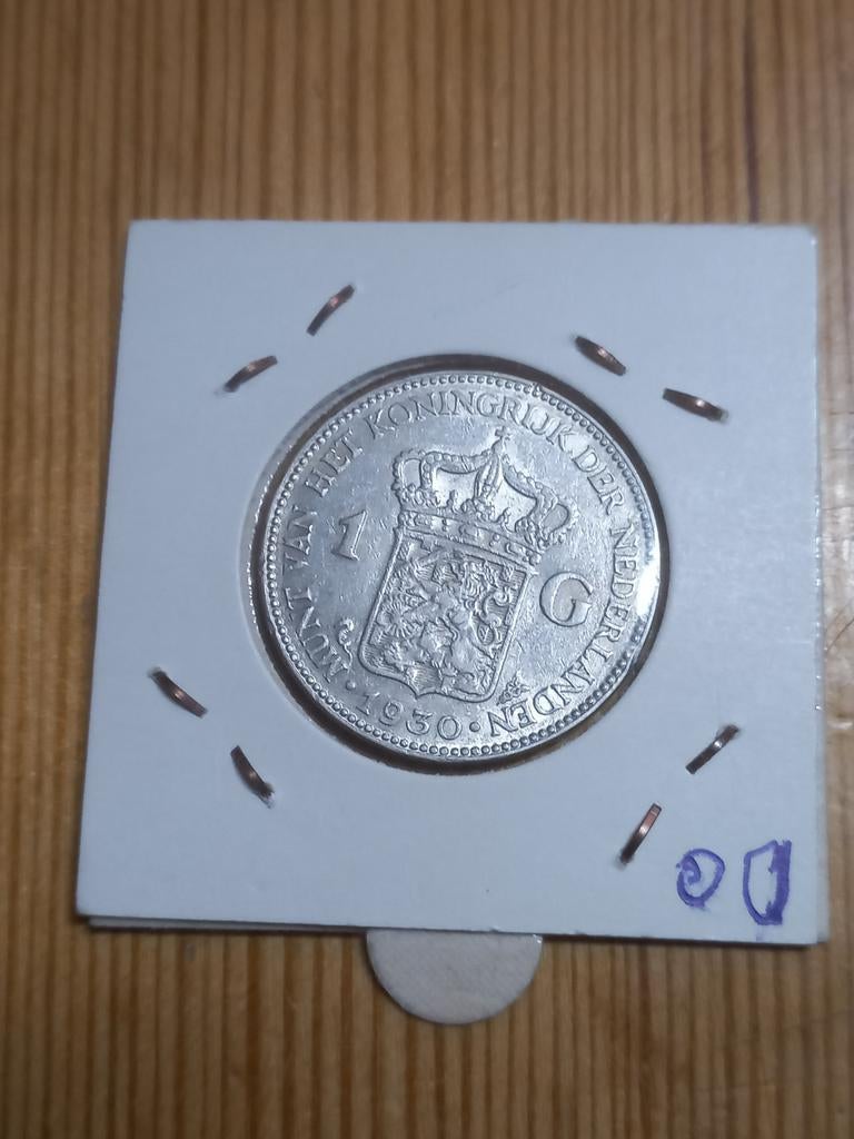 Nederland 1 gulden 1930 zilver unc, Postzegels en Munten, Munten | Nederland, Ophalen of Verzenden, Koningin Wilhelmina, 1 gulden