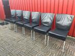 Montis Spica stoelen - set van 6, Huis en Inrichting, Gebruikt, Zwart, Leer, Ophalen of Verzenden