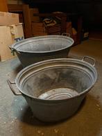 Vintage zinken teilen twee stuks, Ophalen, Gebruikt, Minder dan 30 cm, Rond