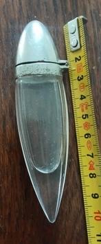 Antiek Art Deco parfumflesje met verzilverde dop, ca. 1910, Ophalen