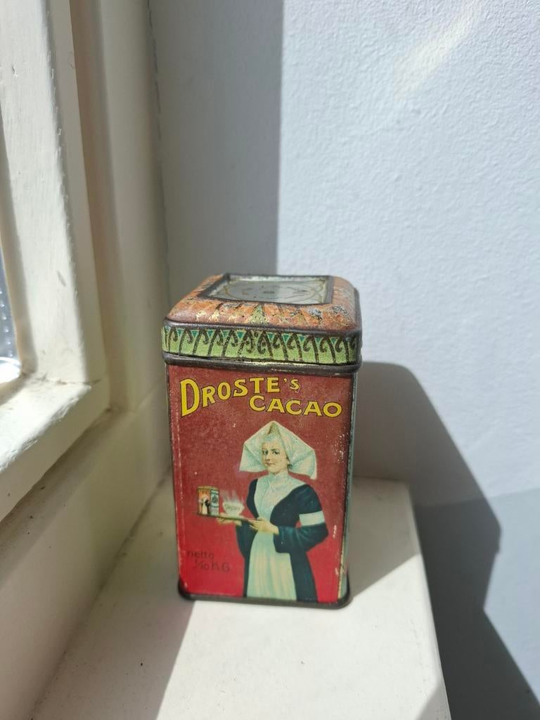 Vintage Droste cacao blikje - 100 gram, Verzamelen, Ophalen of Verzenden, Gebruikt, Overige, Droste