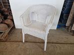 Mooie witte rieten stoel, Huis en Inrichting, Stoelen, Ophalen, Gebruikt, Wit, Riet of Rotan