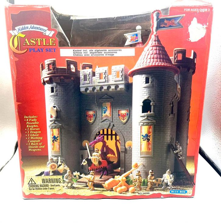 Hidden adventure kasteel speelset, jaren 80, draak+doos, Verzamelen, Speelgoed, Gebruikt, Ophalen of Verzenden