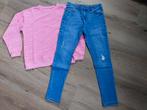 Roze zebra sweater & jeans maat 158 zeer goede staat, Ophalen of Verzenden, Zo goed als nieuw, Meisje, Setje
