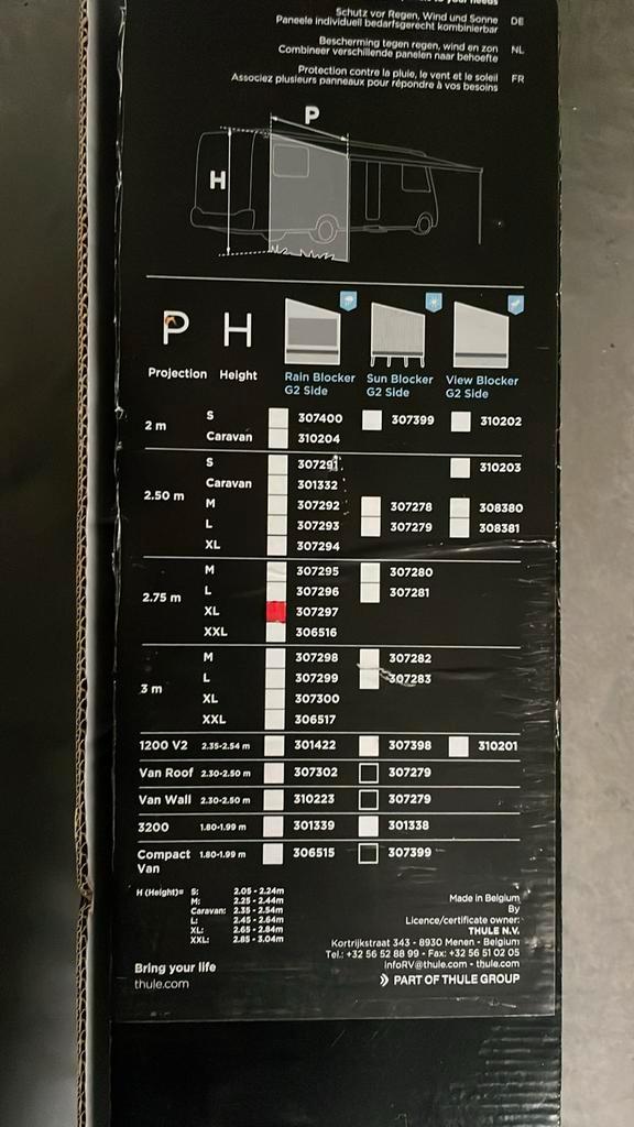 Thule rain Blocker G2 zijwand XL 2.75m nieuw, Caravans en Kamperen, Voortenten en Luifels, Nieuw, Ophalen