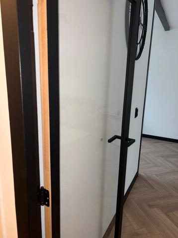 Stalen Look Binnendeur met Glas - Zwart beschikbaar voor biedingen