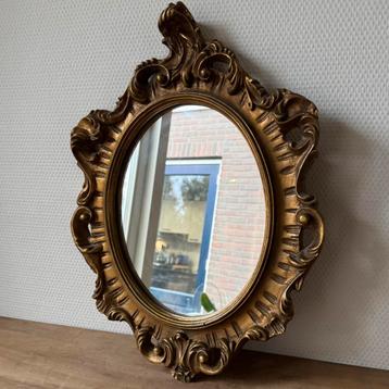 Vintage Barokke Spiegel met Gouden Lijst, Kuifspiegel beschikbaar voor biedingen