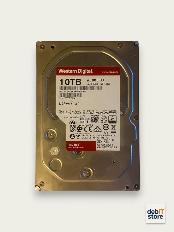 WD Red 10tb NAS HDD - WD101EFAX, Computers en Software, Harde schijven, Zo goed als nieuw, Desktop, HDD, SATA, Ophalen of Verzenden