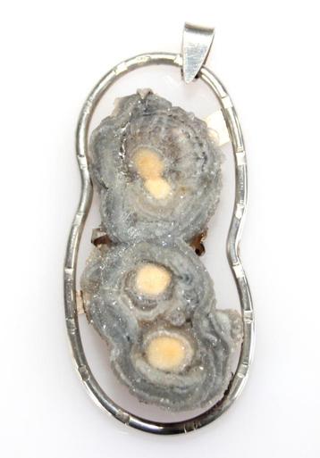 Sterling Zilver Dubbele Tweeling Chalcedoon Roos Hanger      beschikbaar voor biedingen