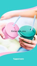 Nieuwe Tupperware Fun rietjes bekers set 2 x 330ml voorraad, Ophalen of Verzenden, Nieuw