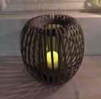 Windlicht kandelaar riviera maison kaars lamp bamboe riet, Huis en Inrichting, Woonaccessoires | Kandelaars en Kaarsen, Ophalen of Verzenden